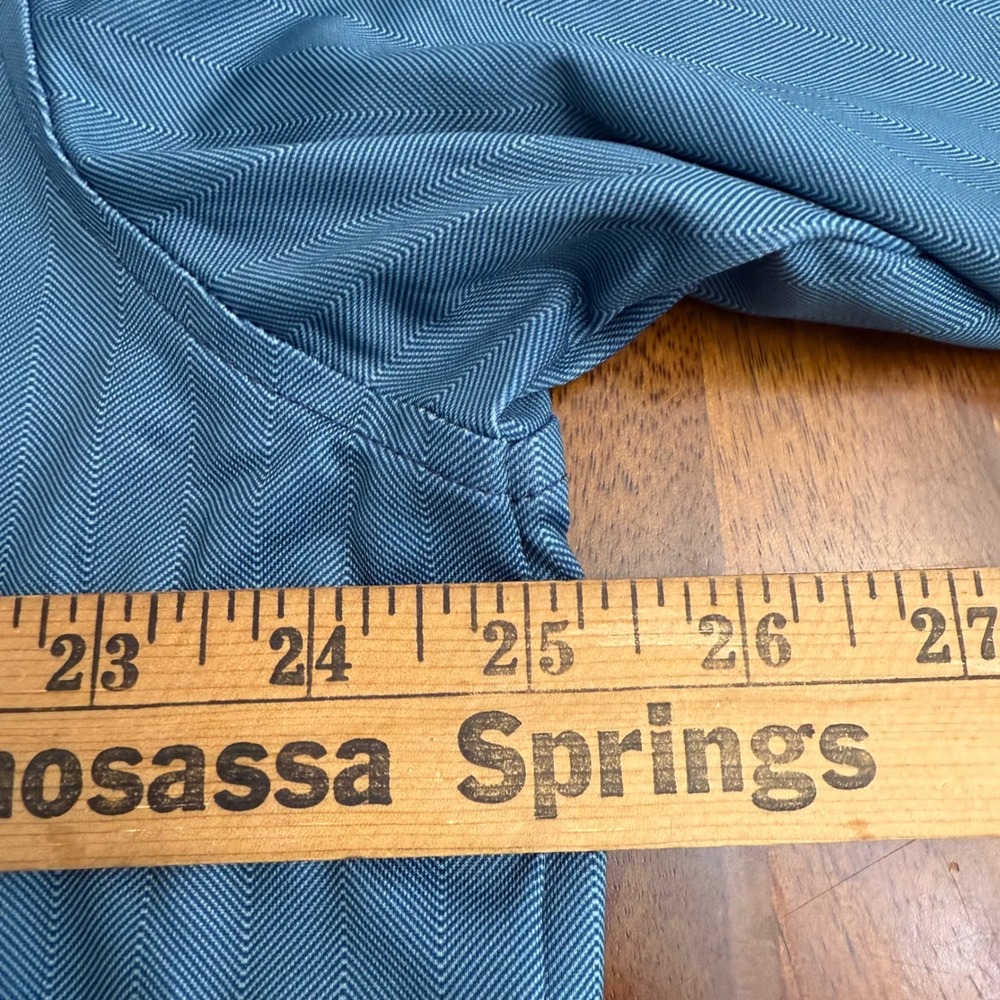 Peter Millar Summer Comfort Mens XL‎ Blue Herringbone Golf Polo MF16EK25S - Picture 7 of 10